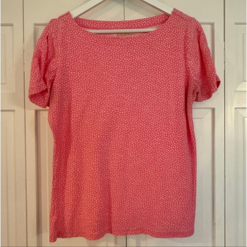 Lilly Pulitzer pink polka dot puff sleeve tshirt size XLarge - Picture 3 of 8